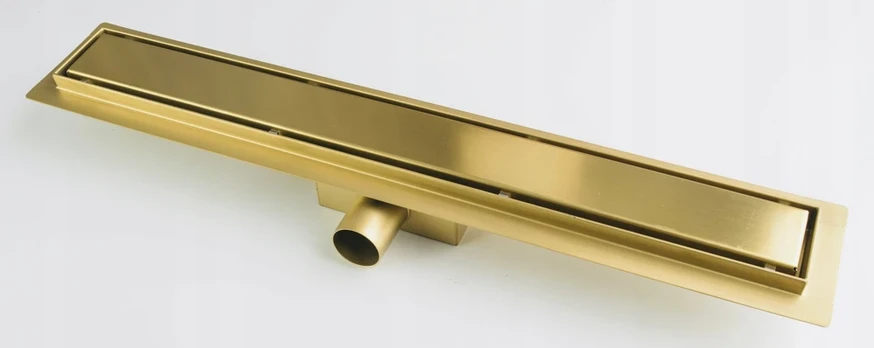 Dušo linijinis trapas 60 cm auksinis Premium