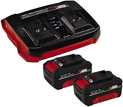 Einhell 2x 4,0Ah & Twincharger Kit (juodas/raudona)