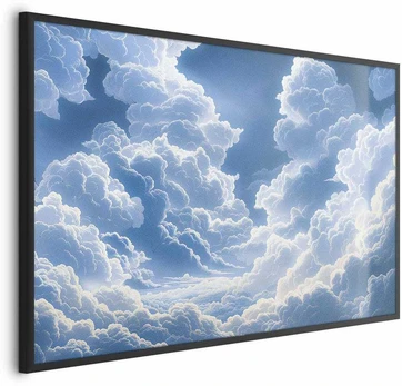 Artgeist Plakatas - Mėlyna Sky Breaking Through Baltas, Fluffy Clouds