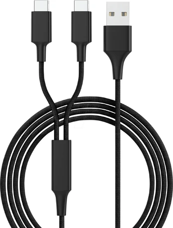 USB kabelis Smrter USB-A - 2x USB-C 1.2 m Juodas (SMRTER _ HYDRA _ DURO _ C _ BK)