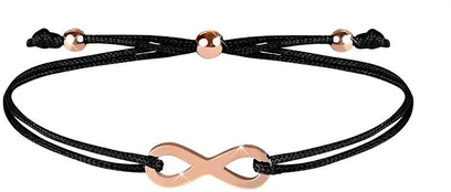 Troli Corded wristband with infinity juodas / bronze
