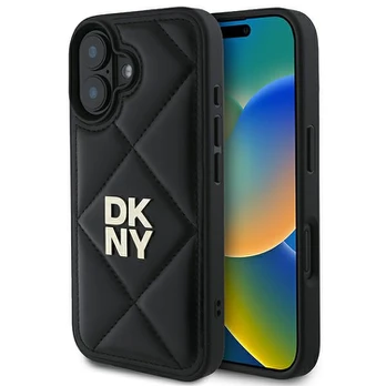 DKNY DKHCP16SPQDSLK iPhone 16 6.1" juoda/juodas Quilted Stack Logo