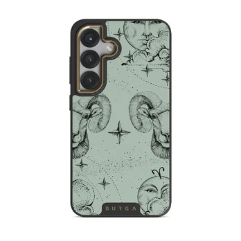 Aries - Samsung Galaxy S25 Case, Elite Dark (Magnetic) / Gold / Turquoise
