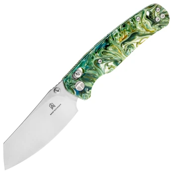 Bestechman Cicada's Wing Green Patterned Resin Sulankstomas peilis