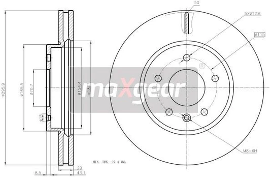 Stabdžių diskas MAXGEAR 19-2369