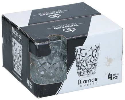 Homeware stiklinės Diamas, 0,28 L, 4 vnt