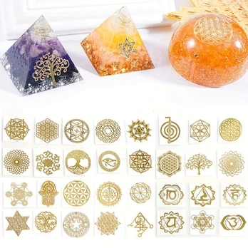 Metaliniai lipdukai, Golden 14 20pcs