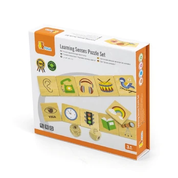 Rūšiavimo žaidimas VIGA Learning Senses Puzzle Set 44507, įvairių spalvų