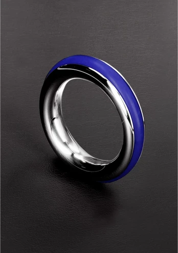 Cazzo Tensions Steel Ring 45mm with Silicone Inlay - Red Accent