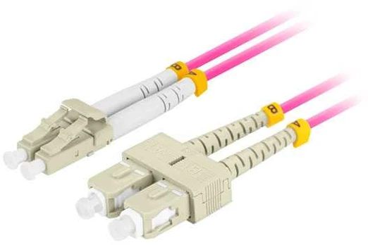 FIBER OPTIC PATCHCORD MM LC/UPC-SC/UPC DUPLEX 3.0MM OM4 50/125 LSZH 2M PURPLE LANBERG
