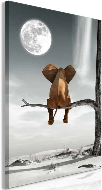 Artgeist Paveikslas - Elephant and Moon (1 Part) Vertical