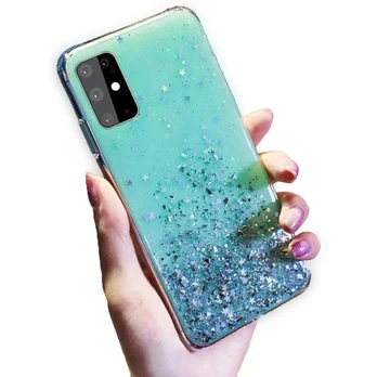 Fusion Glue Glitter Back Case Silikona Aizsargapvalks Priekš Apple iPhone 11 Zaļš