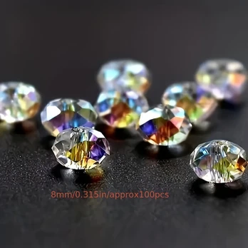 Stiklo karoliukai, 8mm Approx 100pcs