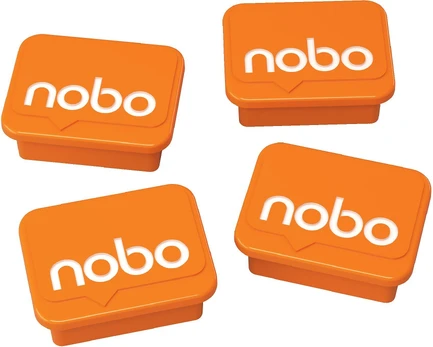 Nobo magnesy do tablic suchościeralnych oranžinė 4 vnt.