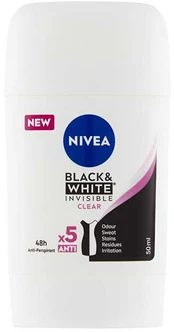 Nivea Solid antiperspirant Invisible For Juodas & Baltas Clear 50 ml