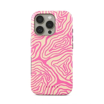 Pink Shores - iPhone 16 Pro Case, Elite Mirror Light (MagSafe) / Gold