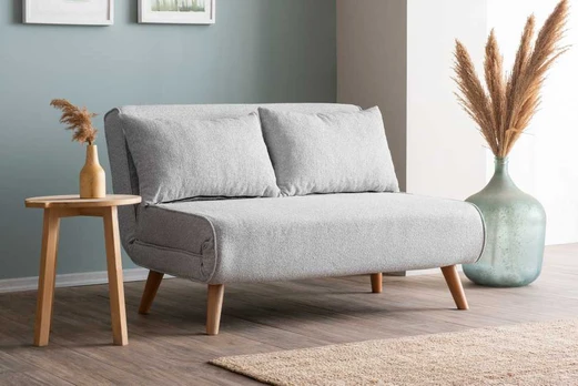 2 vietų sofa-lova Folde 2-Seater - Teddy Fabric - Pilkas