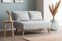 2 vietų sofa-lova Folde 2-Seater - Teddy Fabric - Pilkas kaina