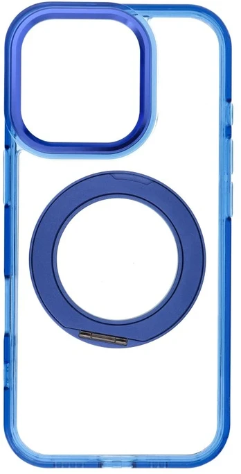Dėklas Oem Case for iPhone 16 PRO Frame Circle Stand compatible with MagSafe navy mėlynas