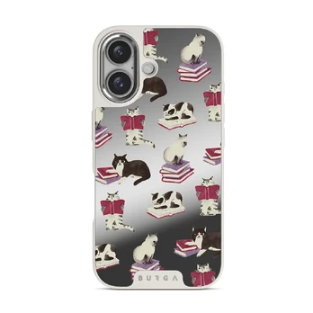 Curious Cat - iPhone 16 Case, Elite Mirror Light (MagSafe) / Silver