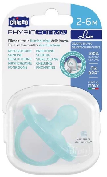 Chicco PhysioForma Luxe raminantis silikoninis čiulptukas 2-6m Mint