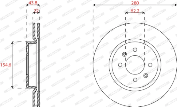FERODO DDF2819C Brake Disc