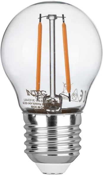 2W LED lemputė, skaidri, E27, 4000K
