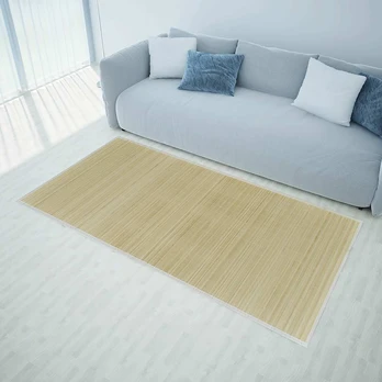 Stačiakampis kilimas iš bambuko, natūralios spalvos 150 x 200 cm