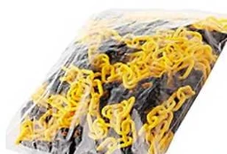 Sprehn Afspærringskæde 6mm - Gul/sort i plast. Pose à 25 m. Inkl. samleled