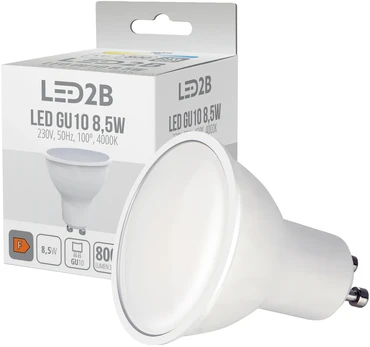 8,5W LED lemputė, GU10, balta, 4000K, 100°