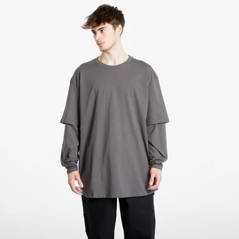 Urban Classics Oversized Shaped Double Layer LS Tee Grey - Dydis XL (TB2887 grey Marškinėliai)