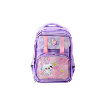 Lean School Backpack With Baltas Cat Chest Strap Violetinė 20L