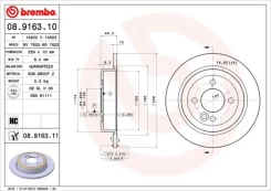 BREMBO 08.9163.11 Brake Disc kaina