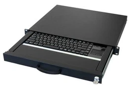 aixcase 19" Rack 1U Tastatur DE Touchpad USB juodas