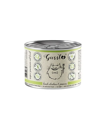 GUSSTO Cat Fresh Chicken Prawns drėgnas kačių ėdalas 200 g