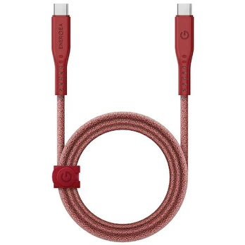 ENERGEA kabelis Flow USB-C - USB-C 1.5m raudona|red 240W 5A PD Fast Charge