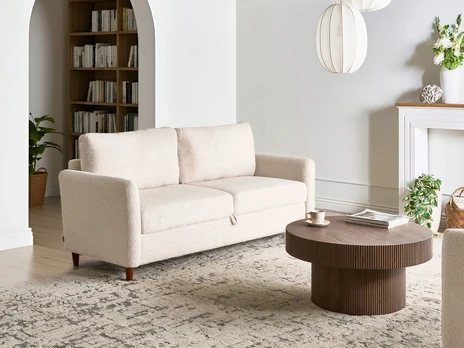 Beliani 3 vietų sofa MARE Boucle smėlio spalvos