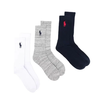 Kojinės vyrams, Mėlyna, Embroidbigpp-crew sock-3 pack