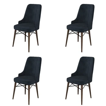 Kėdės rinkinys (4 vienetai) Pare - Anthracite, Brown