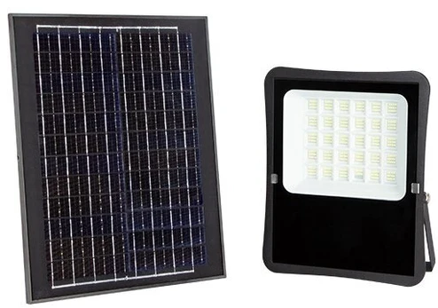 25W LED prožektorius su saulės baterija, juodas, 6000K