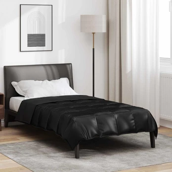 Vasaros antklodė Juoda 200 x 155 cm Satin ir mikropluoštas