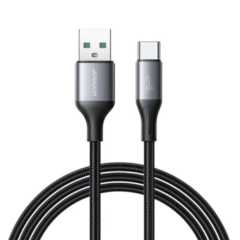 „Joyroom S-A28 Flash“ serijos 3A USB-A - USB-C laidas, 2 m, juodas