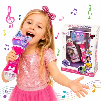 Vaikiškas karaoke mikrofonas Tobbi-Toys, rožinis