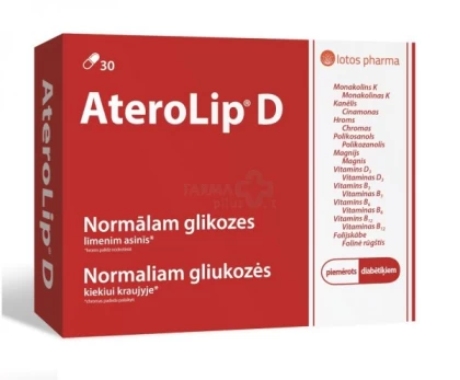 Maisto papildas AteroLip  D kapsulės N30