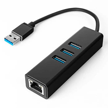 Spacetronik Multiport USB na 3 USB + RJ45 SPU-M07 juoda