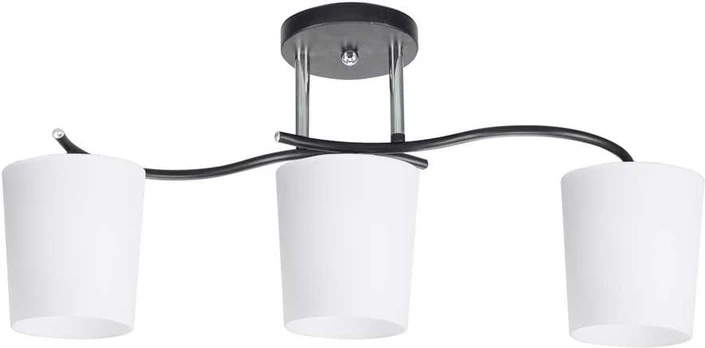 Lamp Esnyr ceiling Lempa chrome + juodas 3x40W E27 baltas lamshade
