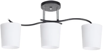 Lamp Esnyr ceiling Lempa chrome + juodas 3x40W E27 baltas lamshade kaina