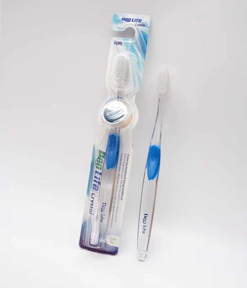 Deo Life Crystal Sidabrinis antibakterinis dantų šepetėlis, žydras, 1 vnt.