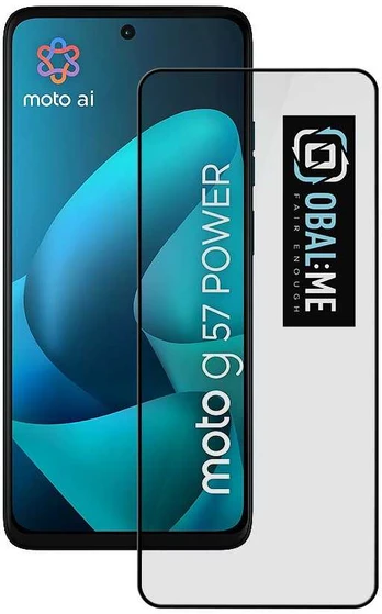 OBAL:ME 5D Apsauginis stiklas Screen Protector skirtas Motorola G57 Power Juodas