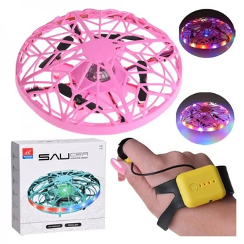 Skraidantis diskinis dronas su led lempute valdomas ranka RC0653 RO